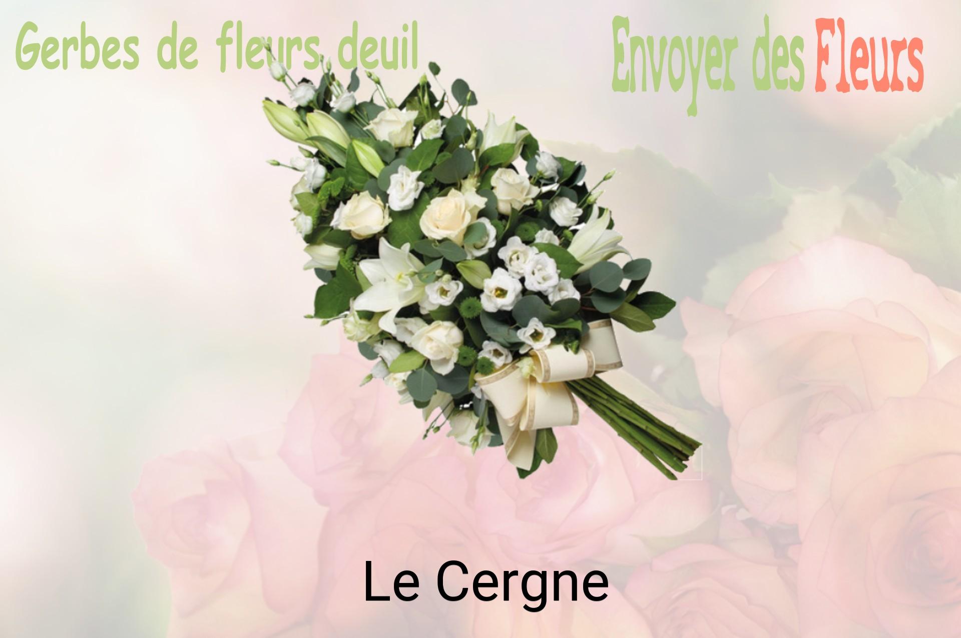 Gerbe de fleurs de deuil livrée à Le Cergne